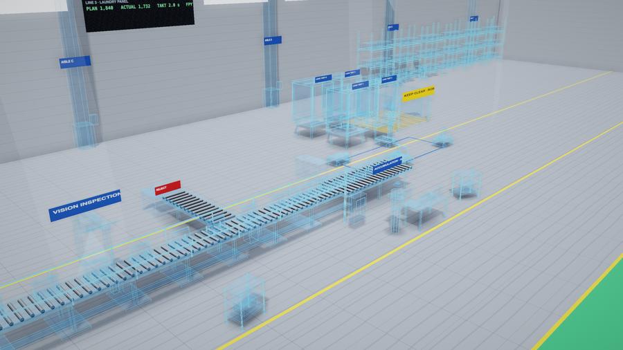 The line drawn as a translucent model